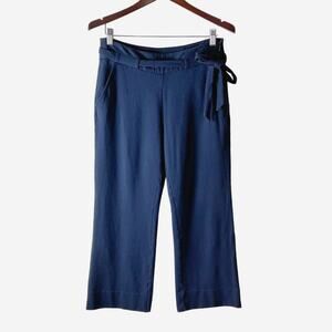 Cabi Size 6 Easy Cropped Pants Wide Leg High Rise 5177 Navy Blue
